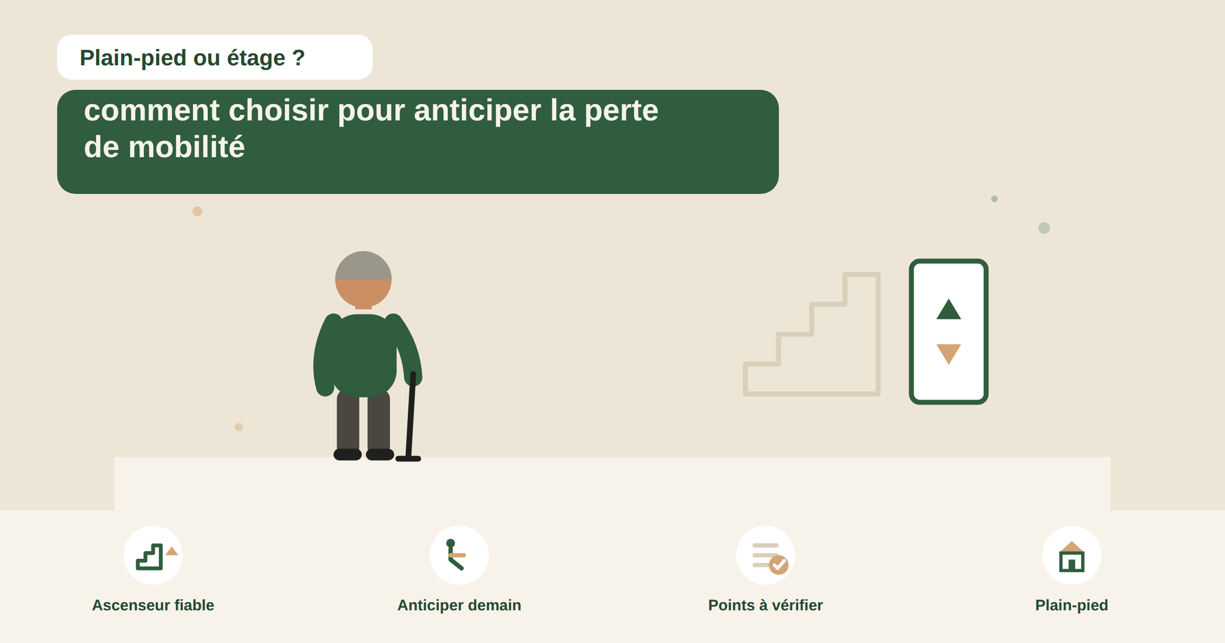 Plain-pied ou étage avec ascenseur : quel choix pour anticiper la perte de mobilité